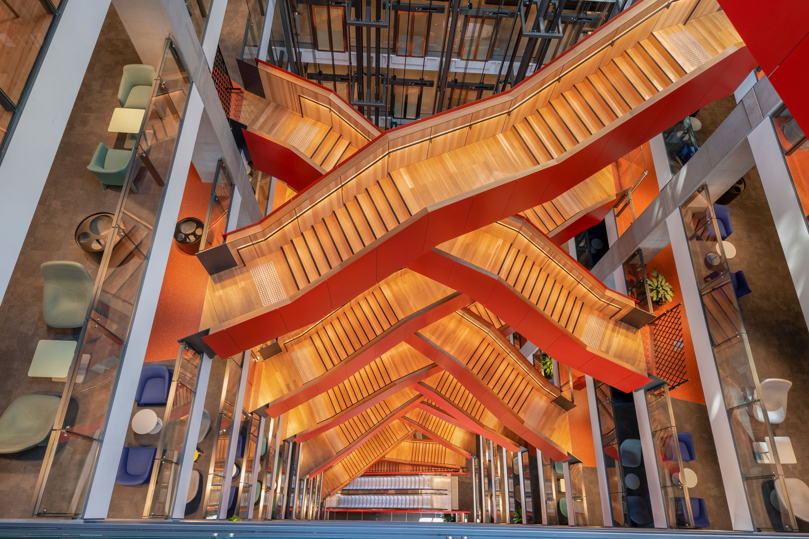 Interconnecting stairs at 3 Parramatta Square contribute to energy efficiency