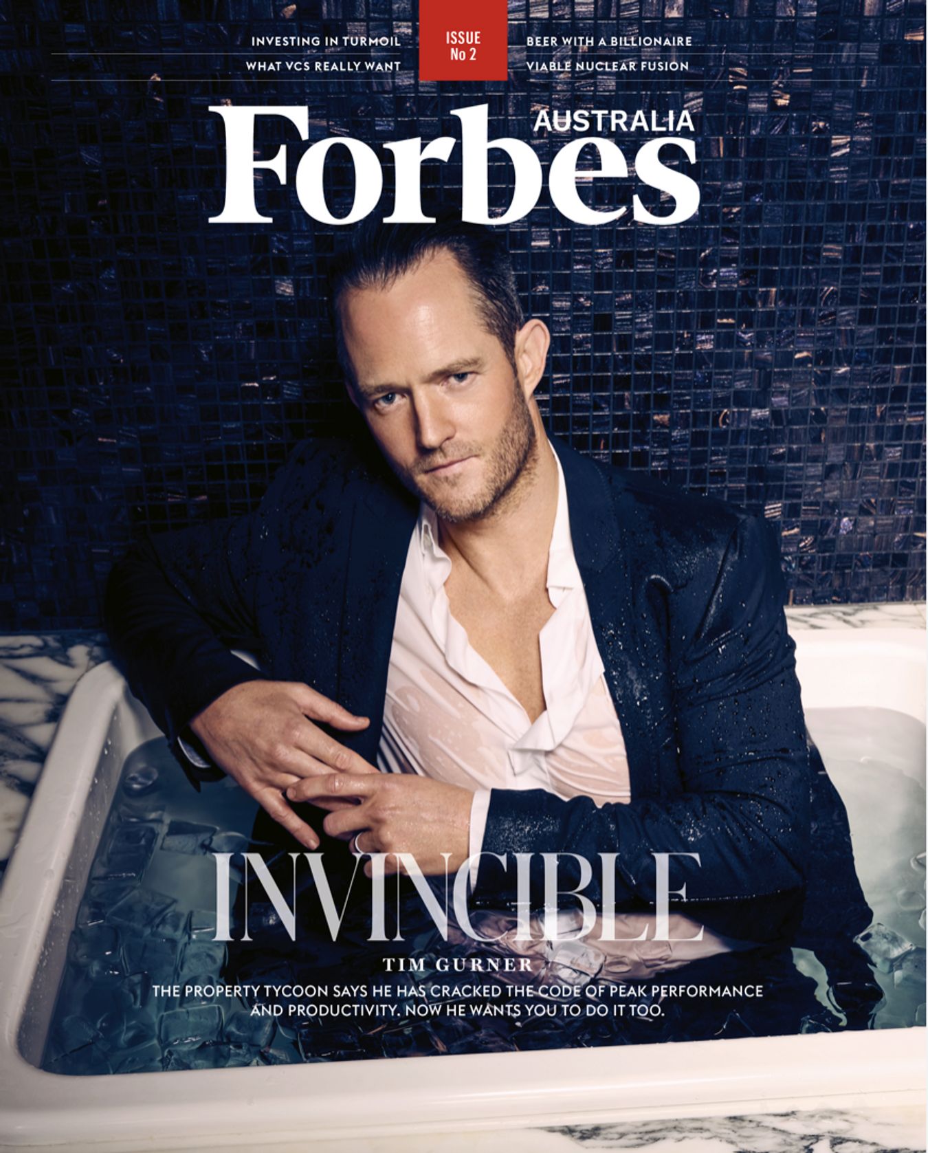 Tim Gurner gives his best Blue Steel for Forbes Australia's second print edition
